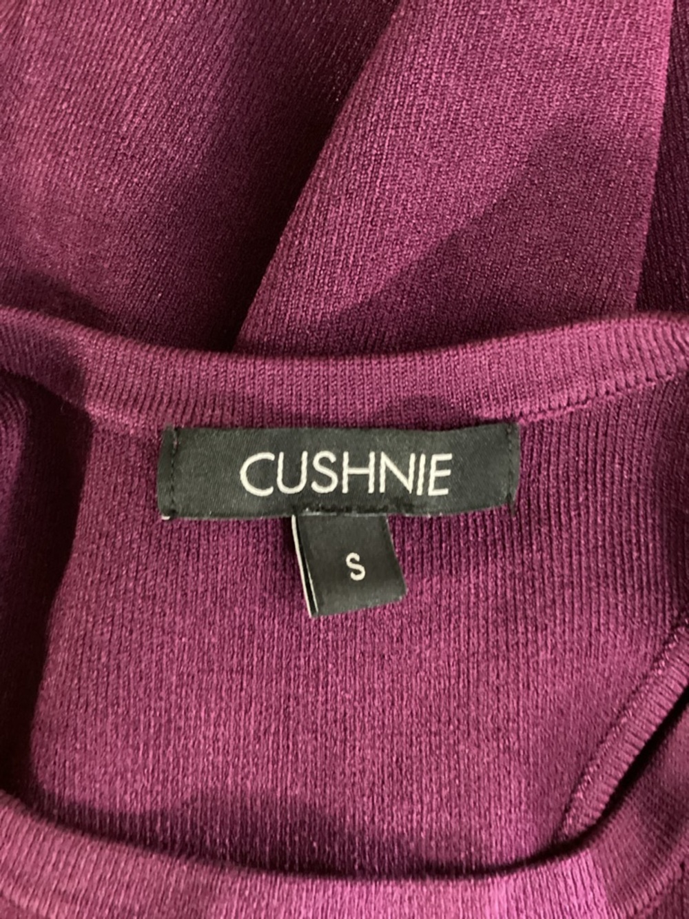 CUSHNIE Plum Racer Back Ribbed Tank Size Small - Picture 5 of 6